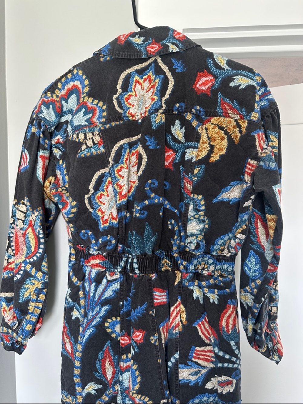 FARM Rio Black Floral Printed Jumpsuit with Blue, Red & Yellow Accents - Picture 6 of 11
